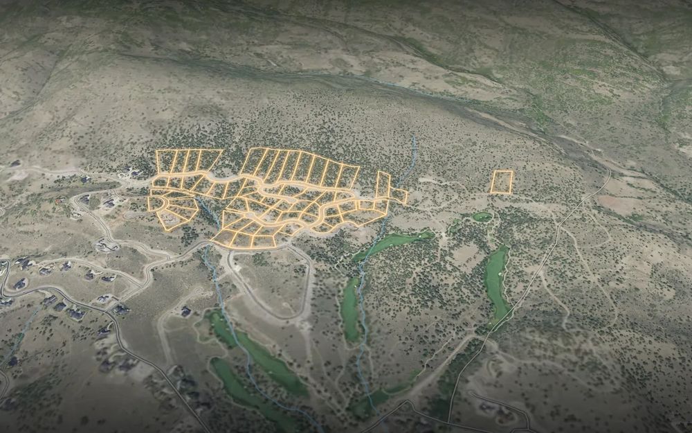 A sample website for a new neighborhood with a 3D map of its lots